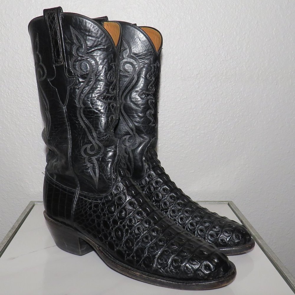 Lucchese Cowboy boots handmade Horned Back Alligator